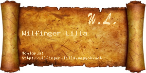 Wilfinger Lilla névjegykártya